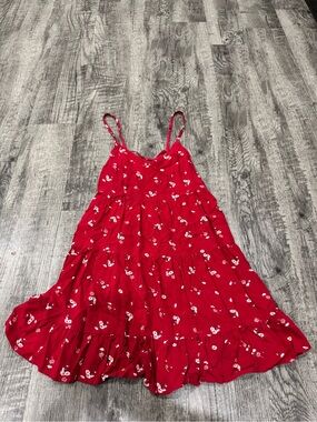 hollister red maxi dress Women's Sofia Maxi Dress in Burgundy Dot Size XXS PETITE from Hollister